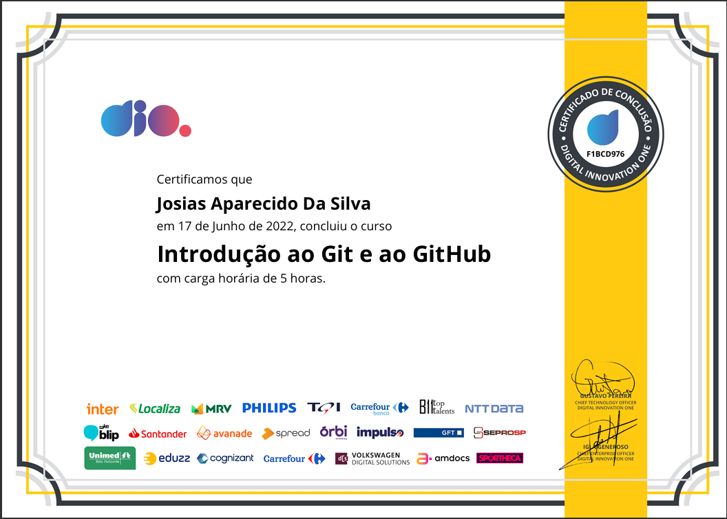 Certificado GitHub DIO